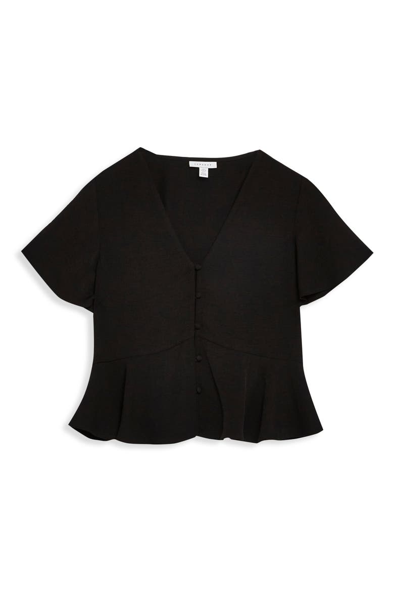 Meghan Front Button Top, Alternate, color, BLACK