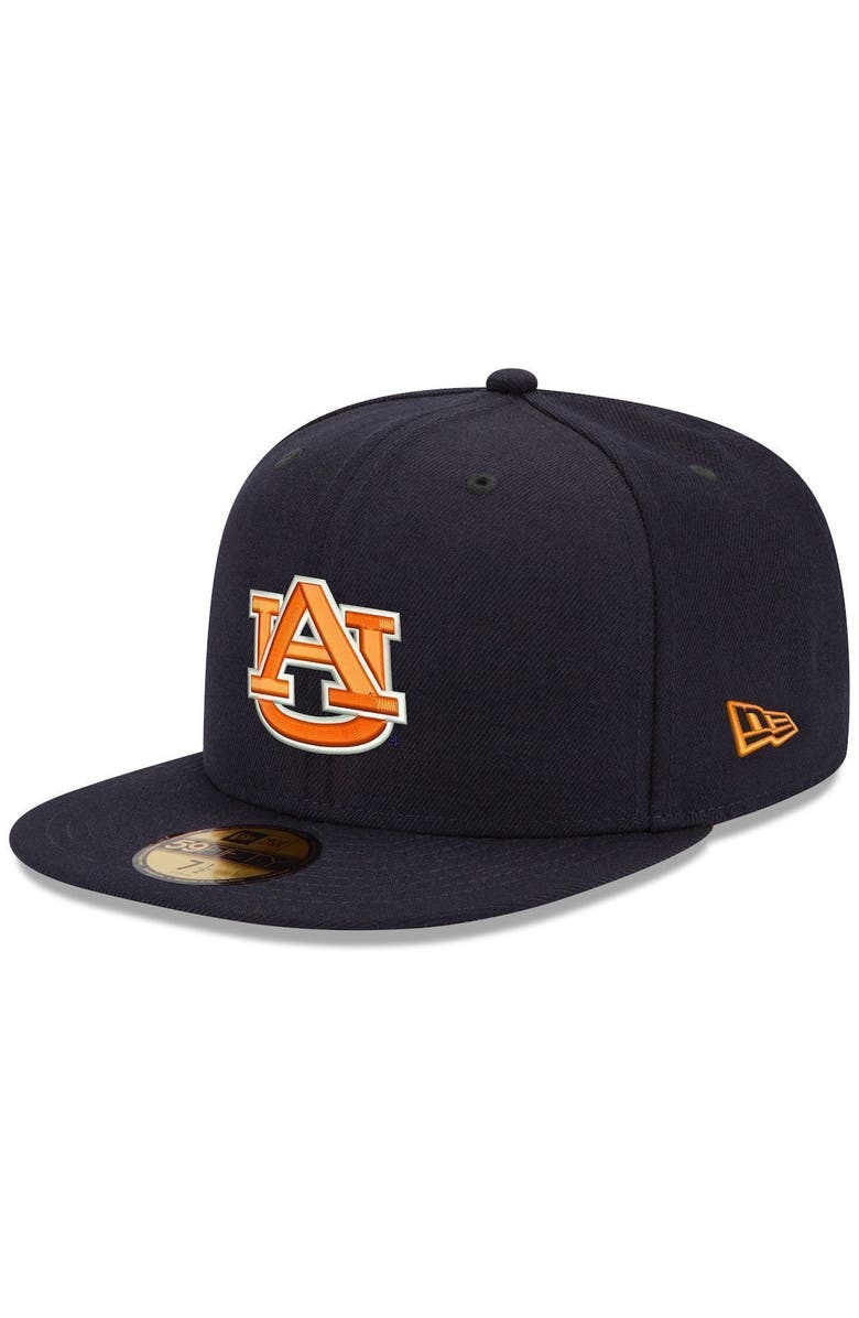 New Era Auburn Tigers Navy Blue 59Fifty Fitted Hat, Main, color, Navy
