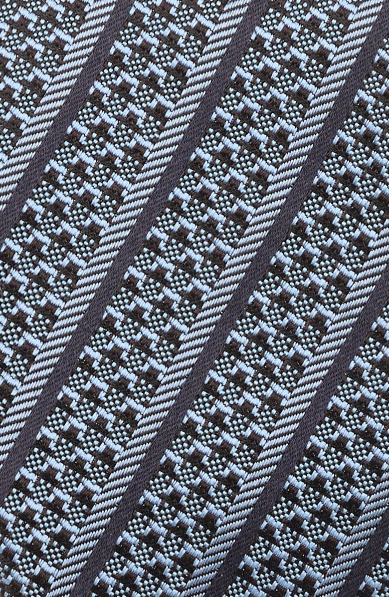 ZEGNA TIES Stripe Silk Tie, Alternate, color, Brown/ Blue Stripe