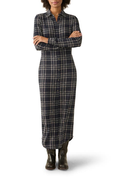 Legend Plaid Long Sleeve Shirtdress