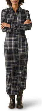 Faherty Legend Plaid Long Sleeve Shirtdress