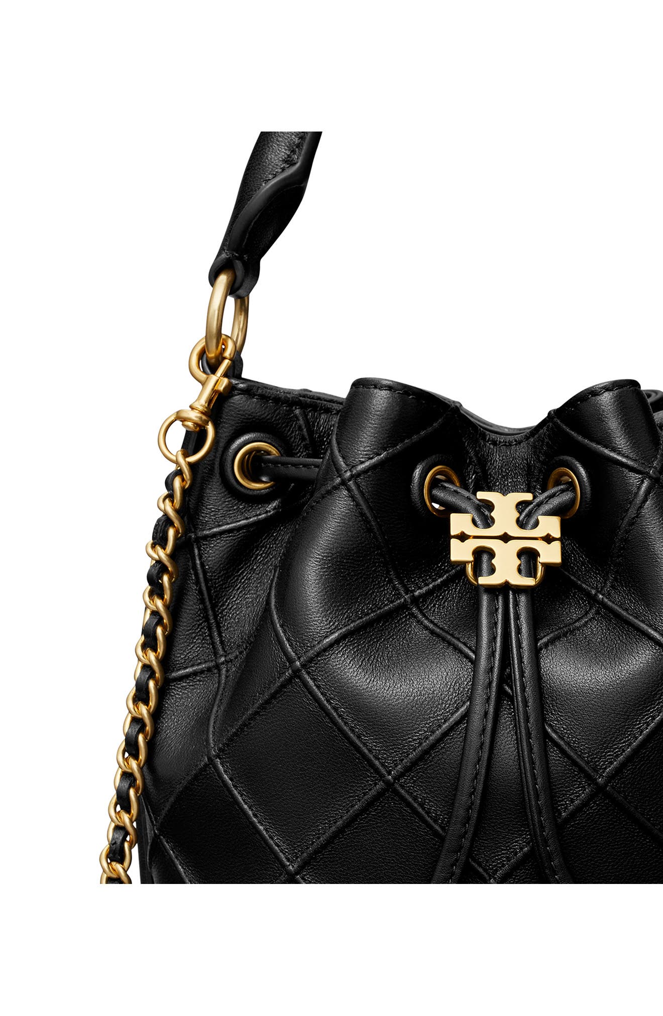 Tory Burch Small Fleming Soft Leather Bucket Bag, Alternate, color, 