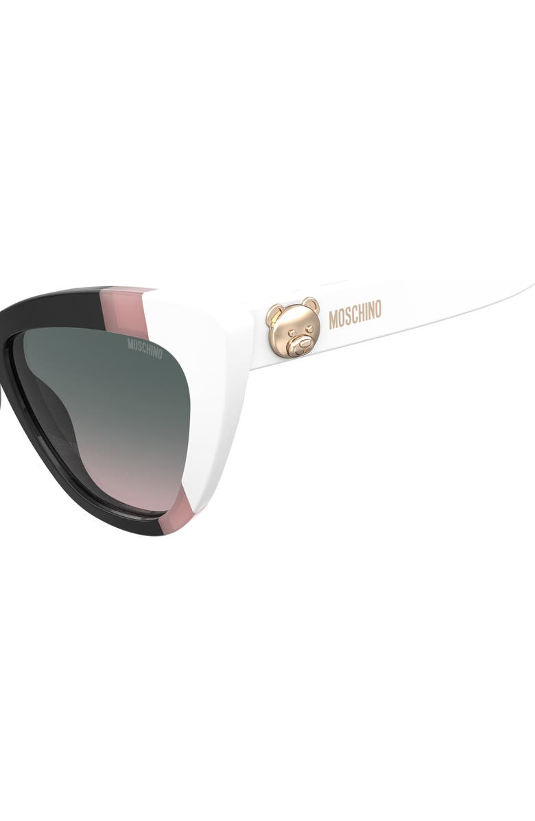 Moschino 54mm Gradient Cat Eye Sunglasses, Alternate, color, Black/Pink/White
