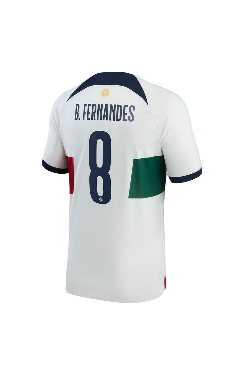 Nike Men's Nike Bruno Fernandes White Portugal National Team 2022/23 Away Breathe Stadium Replica Player Jersey, Alternate, color,
