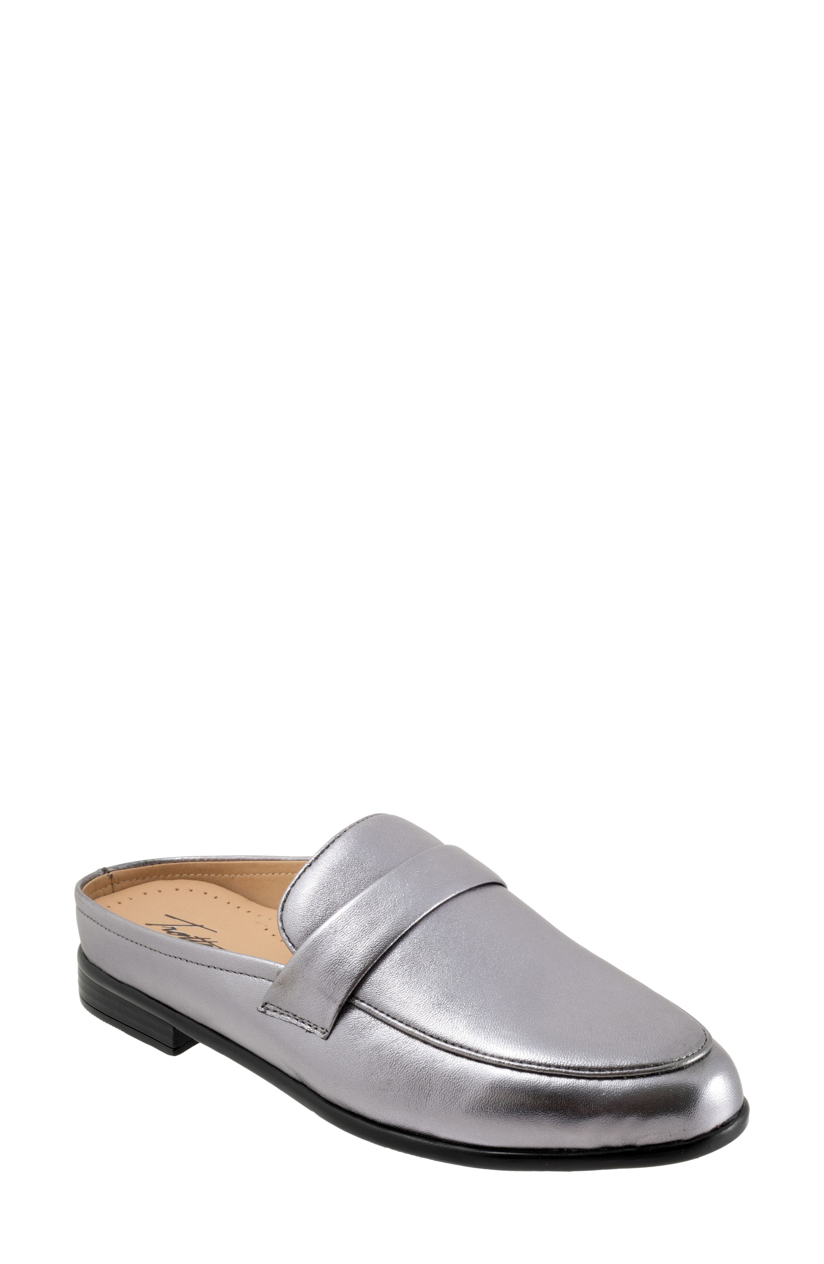Trotters Lola Loafer Mule, Main, color, Pewter
