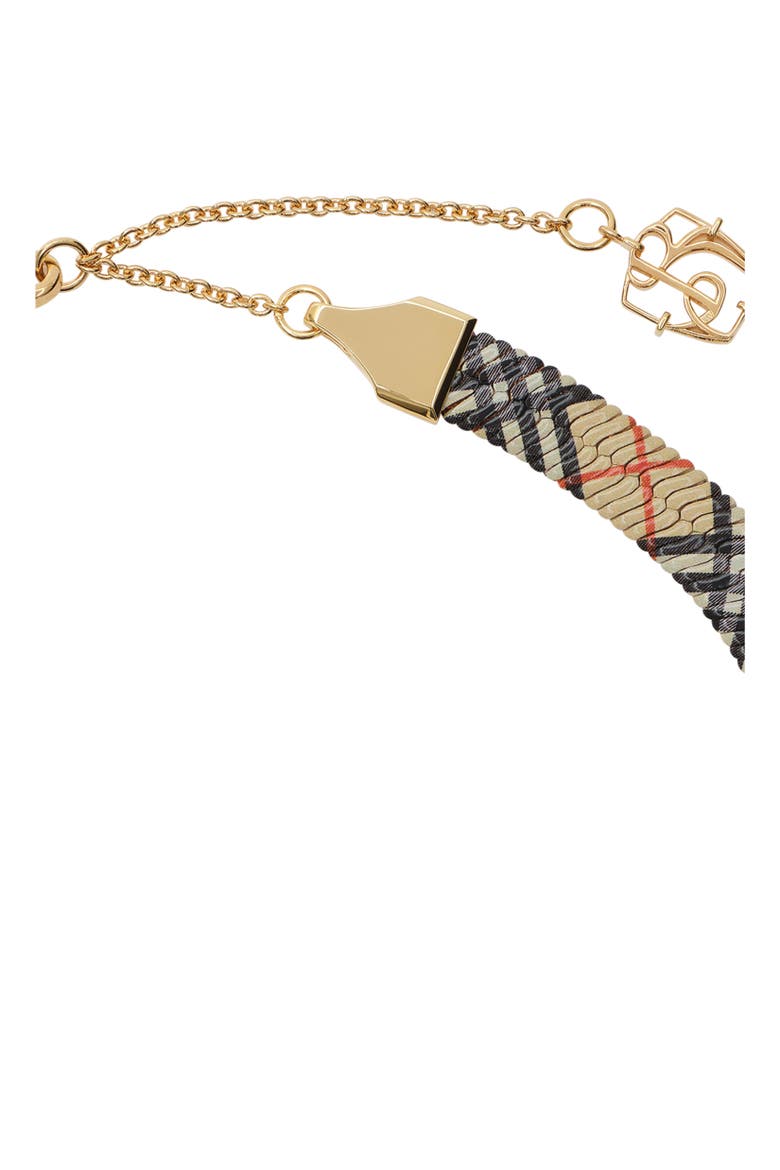 Check Print Necklace, Alternate, color, Sand