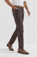 Brunello Cucinelli Garment-dyed comfort lightweight denim traditional fit five-pocket trousers
