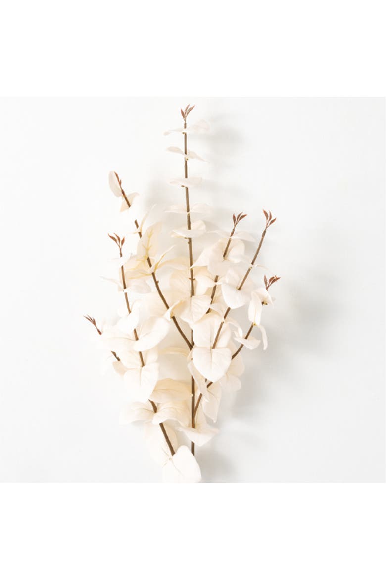 Sullivan's Eucalyptus Stem, Cream Faux Floral Stem for Crafting, Weddings, Home and Holiday Decoration, 35.5 Inch, Main, color, Beige