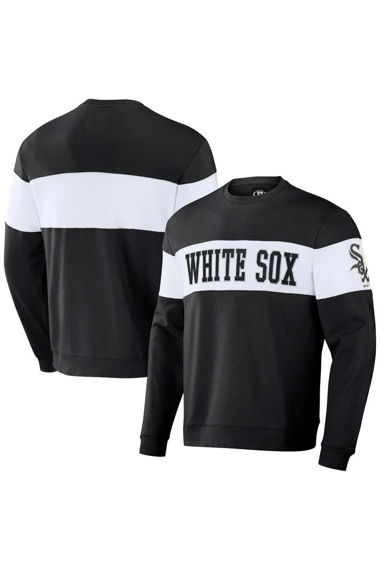 Men's Darius Rucker Collection by Fanatics Black Chicago White Sox Stripe Pullover Sweatshirt, Main, color, Black