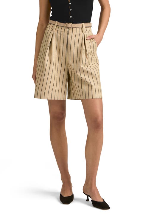 The Weekend Stripe Cotton Blend Shorts