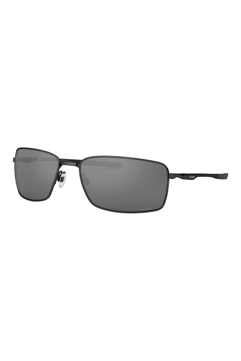 Square Wire 60mm Rectangular Sunglasses, Alternate, color, BLACK