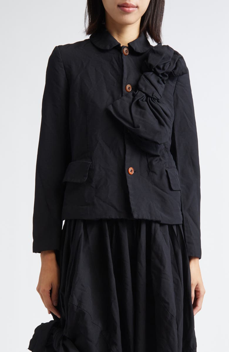 Comme des Garçons Comme des Garçons Garment Dyed Oxford Cloth Jacket, Main, color, Black