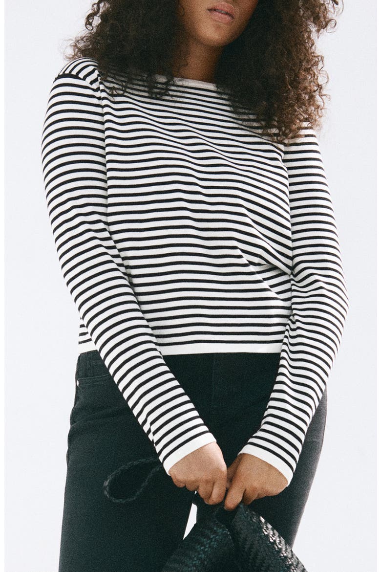 Basikina Stripe Sweater, Main, color, ECRU