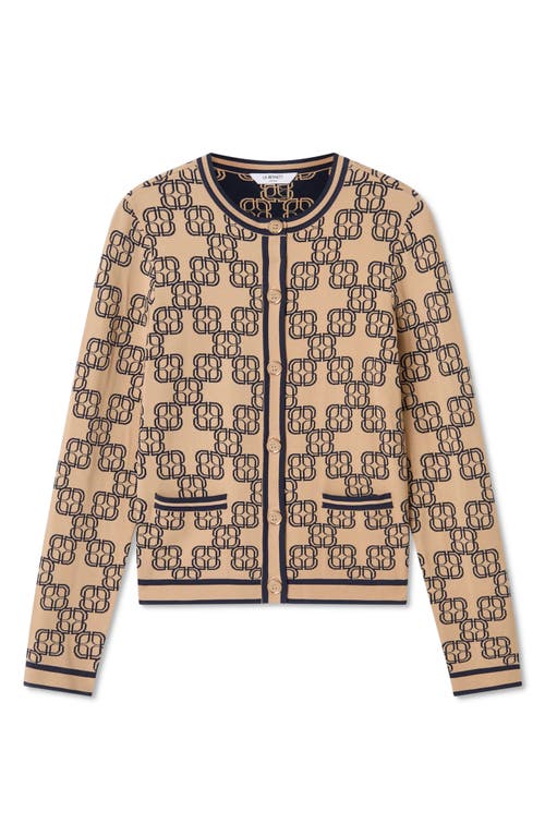 Lk Bennett Odette Logo Monogram Cardigan In Multi