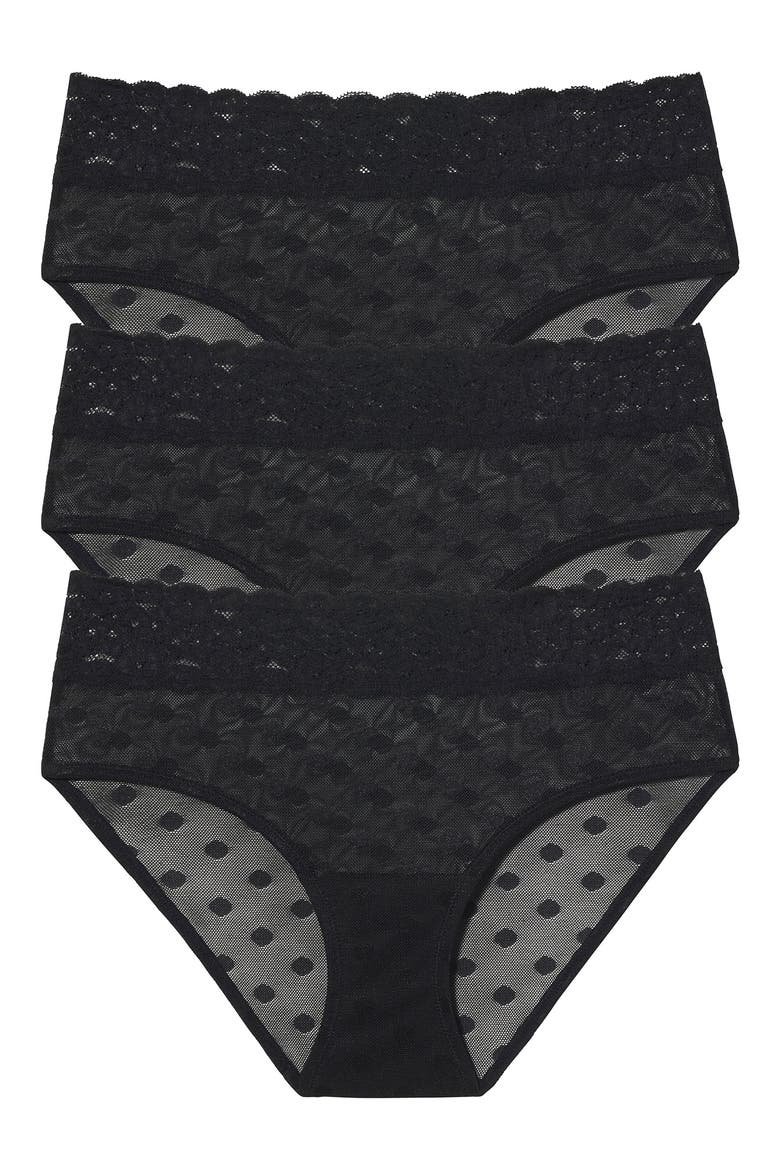 Dare 3-Pack Hipster Panties, Main, color, BLACK