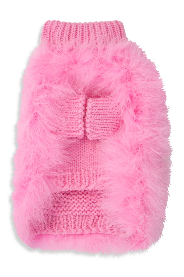 Christian Cowan Fluffy Dog Sweater, Alternate, color, PINK