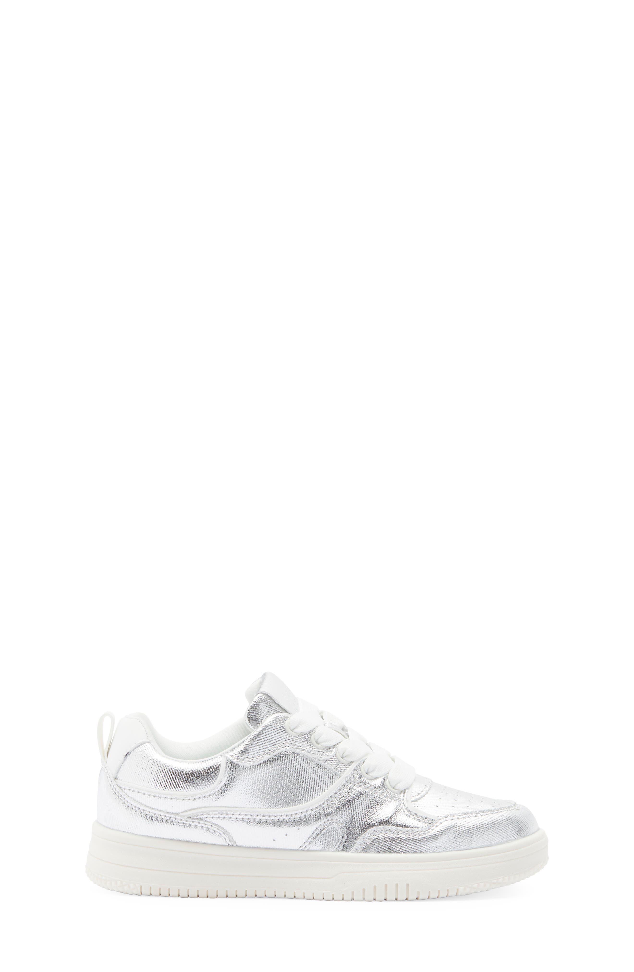 BCBG Girls Kids' Shiloh Metallic Sneaker, Alternate, color, Silver