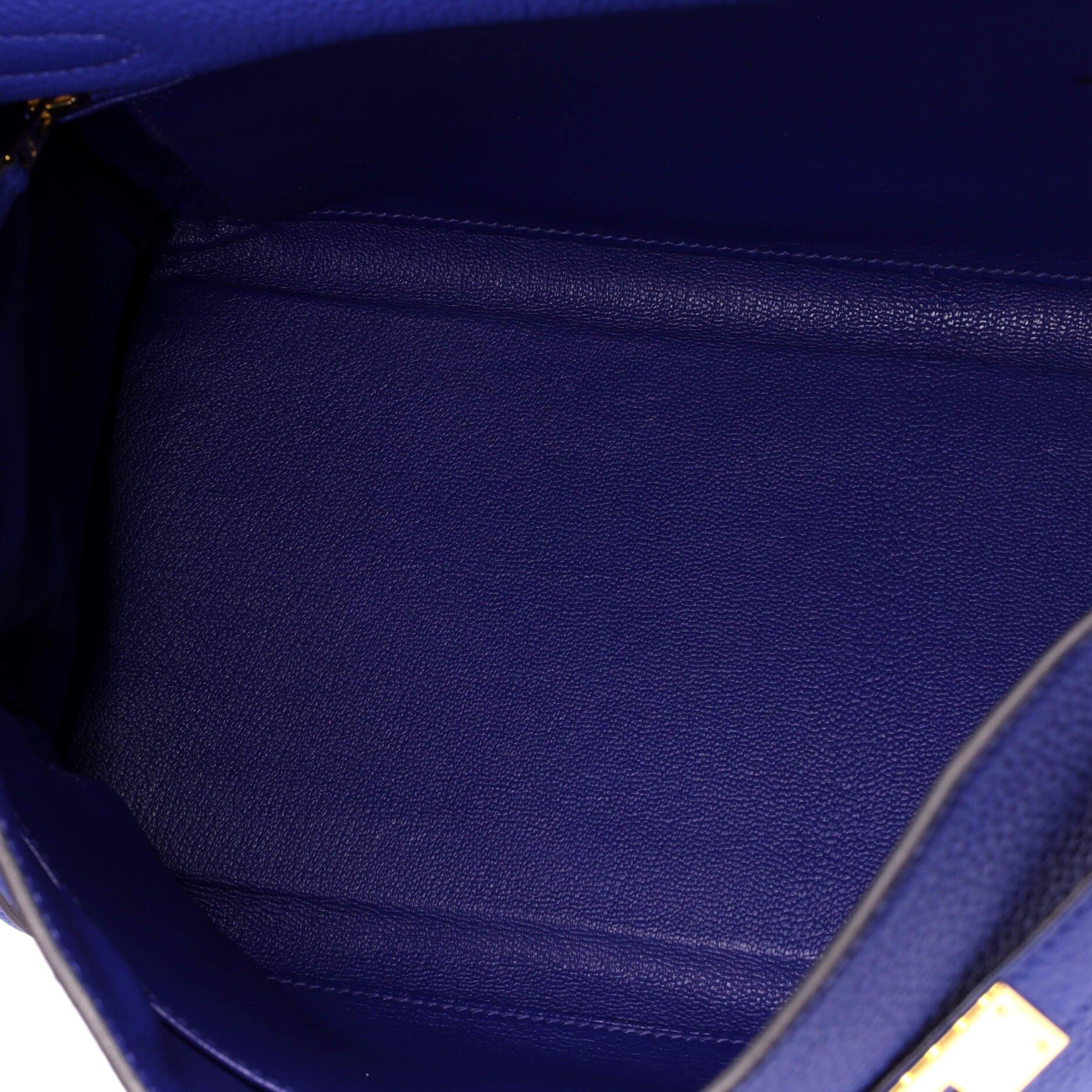 Pre-Owned Hermes Kelly Handbag Blue Togo with Gold Hardware 35, Alternate, color, Bleu Electrique