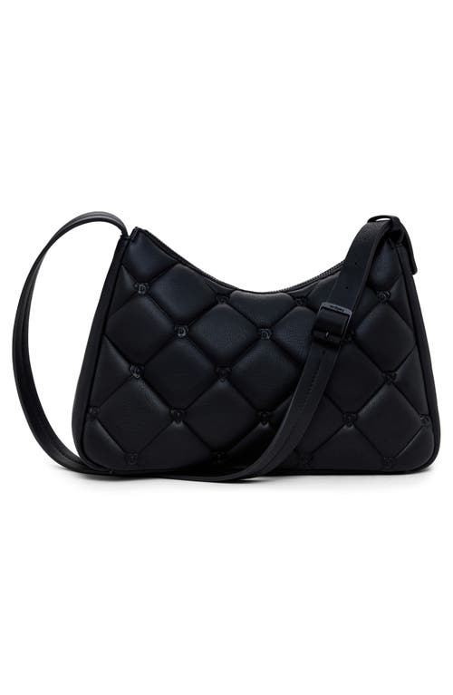 Desigual Diamond Quilted Faux Leather Shoulder Bag In Black