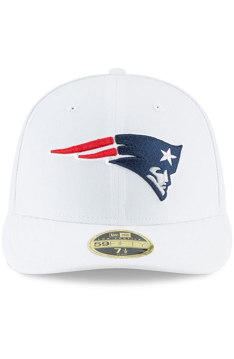 New Era Men's New Era White New England Patriots Omaha Low Profile 59FIFTY Fitted Hat, Alternate, color,