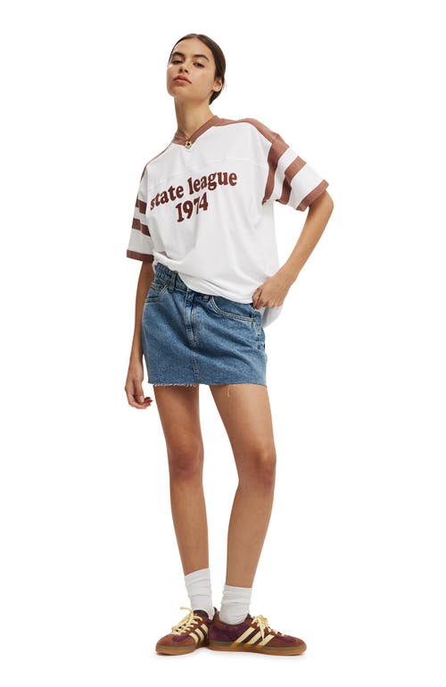 Shop Cotton On V Neck Retro Graphic Boxy Tee In State League White