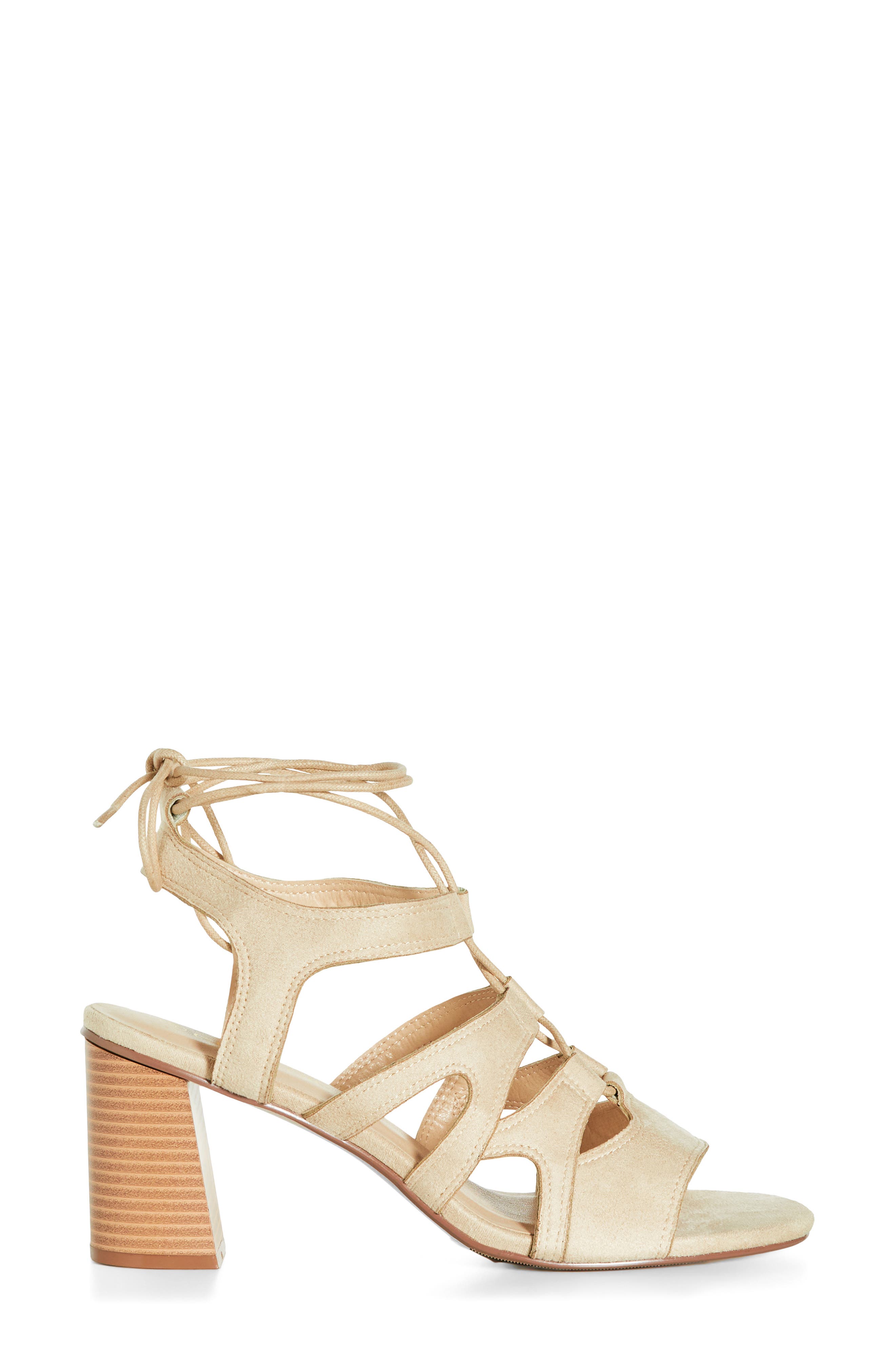 Lacey Ankle Tie Sandal, Alternate, color, BEIGE