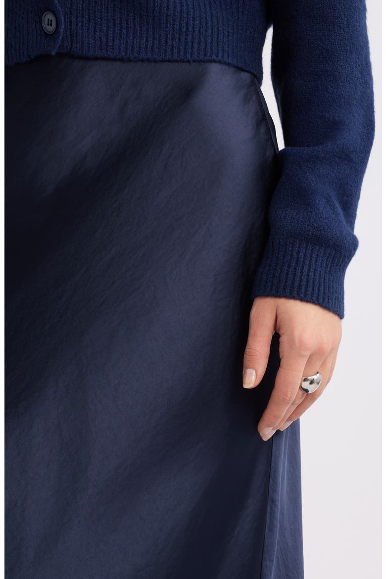 Bias Cut Maxi Skirt, Alternate, color, NAVY BLAZER