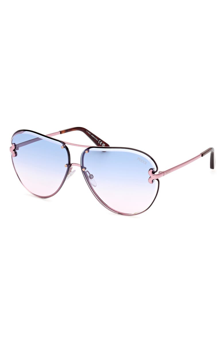 Emilio Pucci 66mm Oversize Pilot Sunglasses, Alternate, color, 