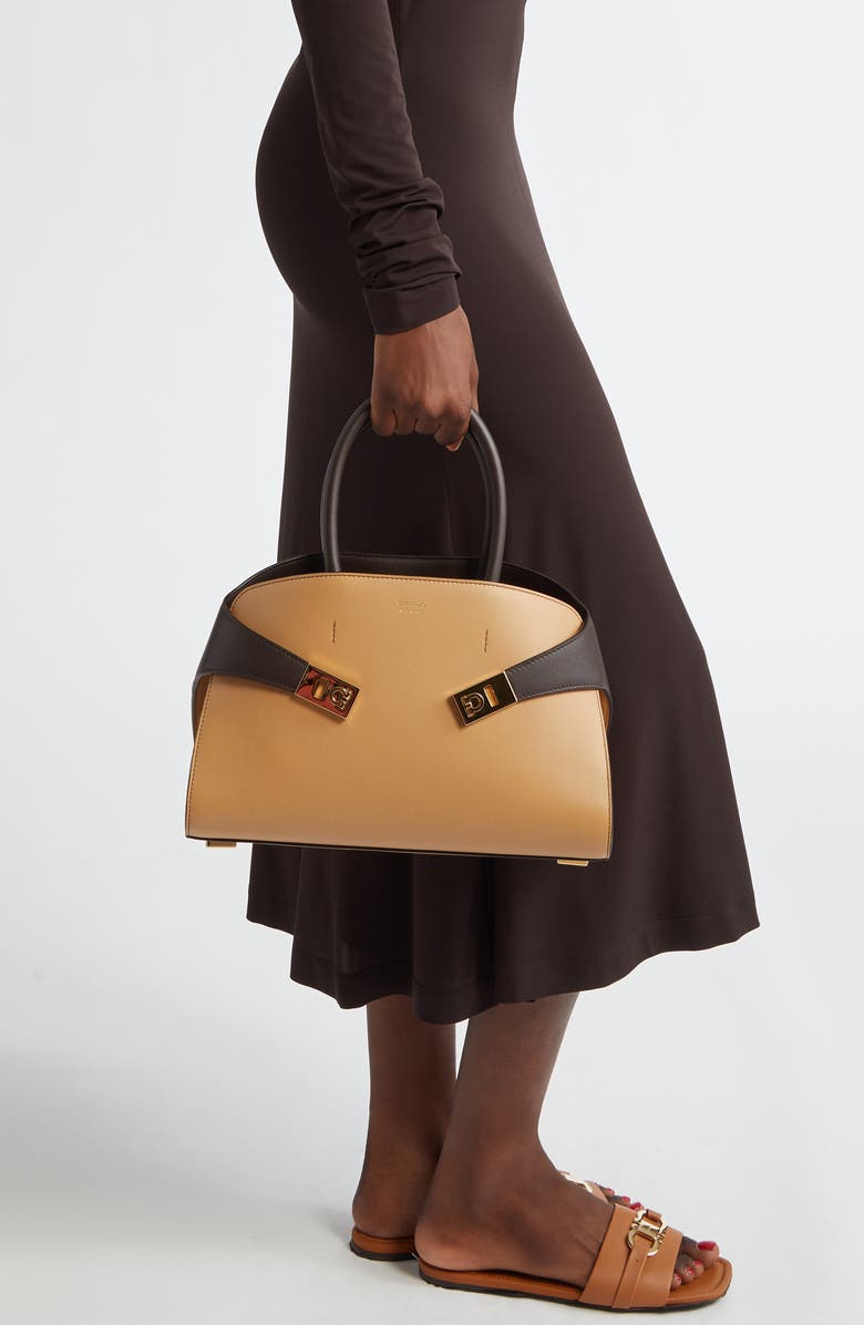 FERRAGAMO Small Hug Leather Top Handle Bag, Alternate, color,