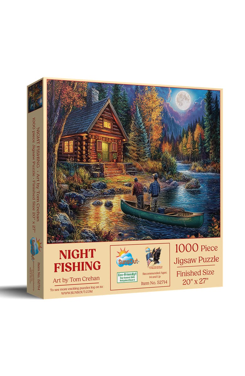 Sunsout Night Fishing 1000 piece Jigsaw Puzzle for Adults, Main, color, Multicolor