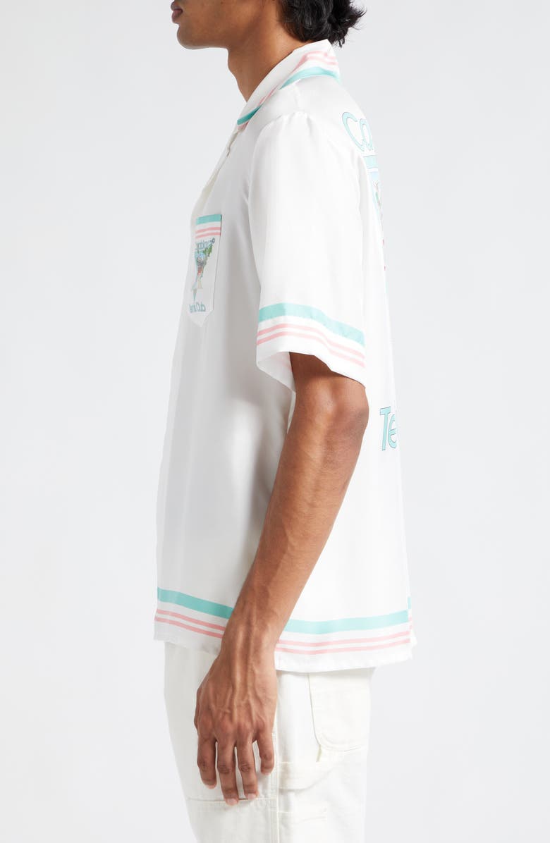 Casablanca Tennis Club Icon Silk Camp Shirt, Alternate, color, 