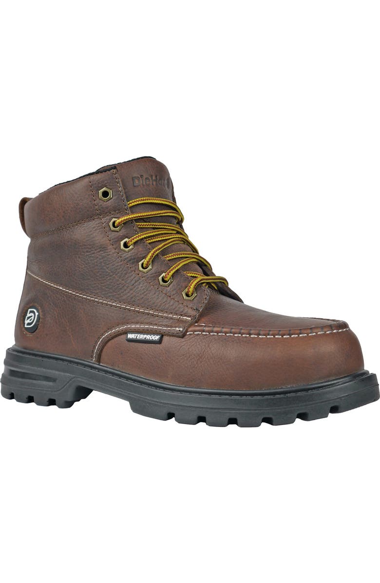 DieHard Tundra Moc Toe Composite Toe Waterproof Work Shoe, Main, color, Brown