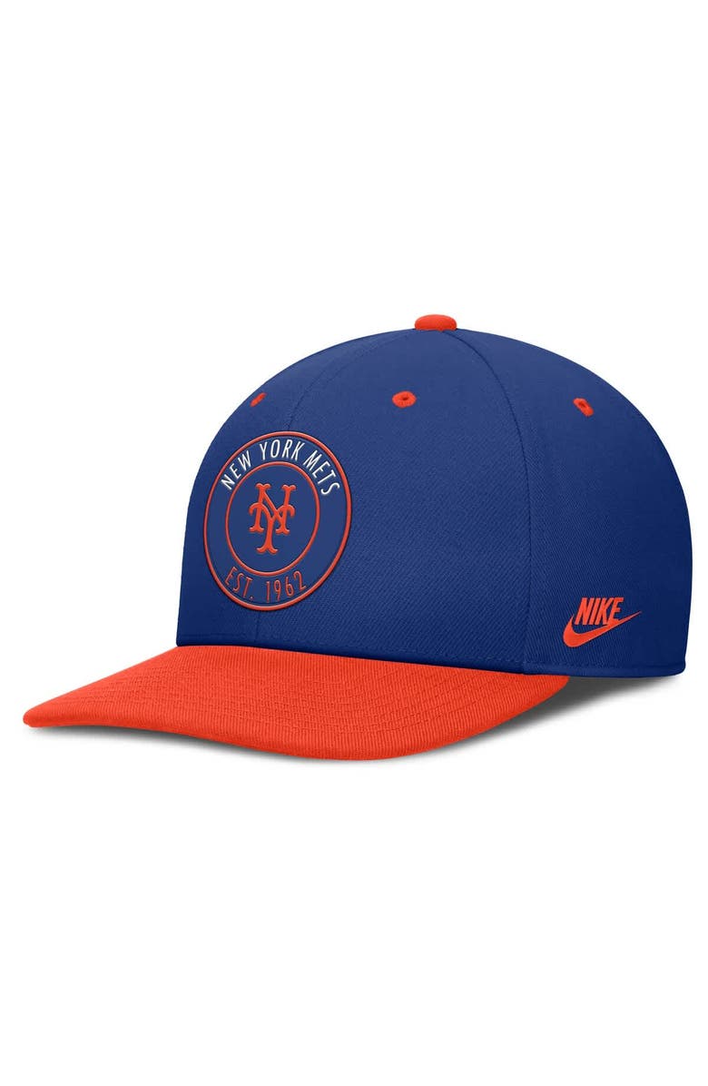 Nike Men's Nike Royal/Orange New York Mets Cooperstown Collection Pro Dri-FIT Snapback Hat, Main, color, Royal