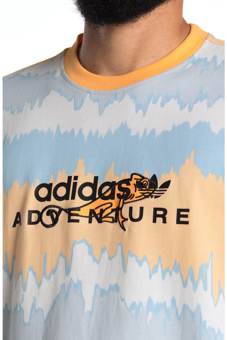 Men's Adventure Stripe Embroidered T-Shirt, Alternate, color, HAZY ORANGE/MULTICOLOR