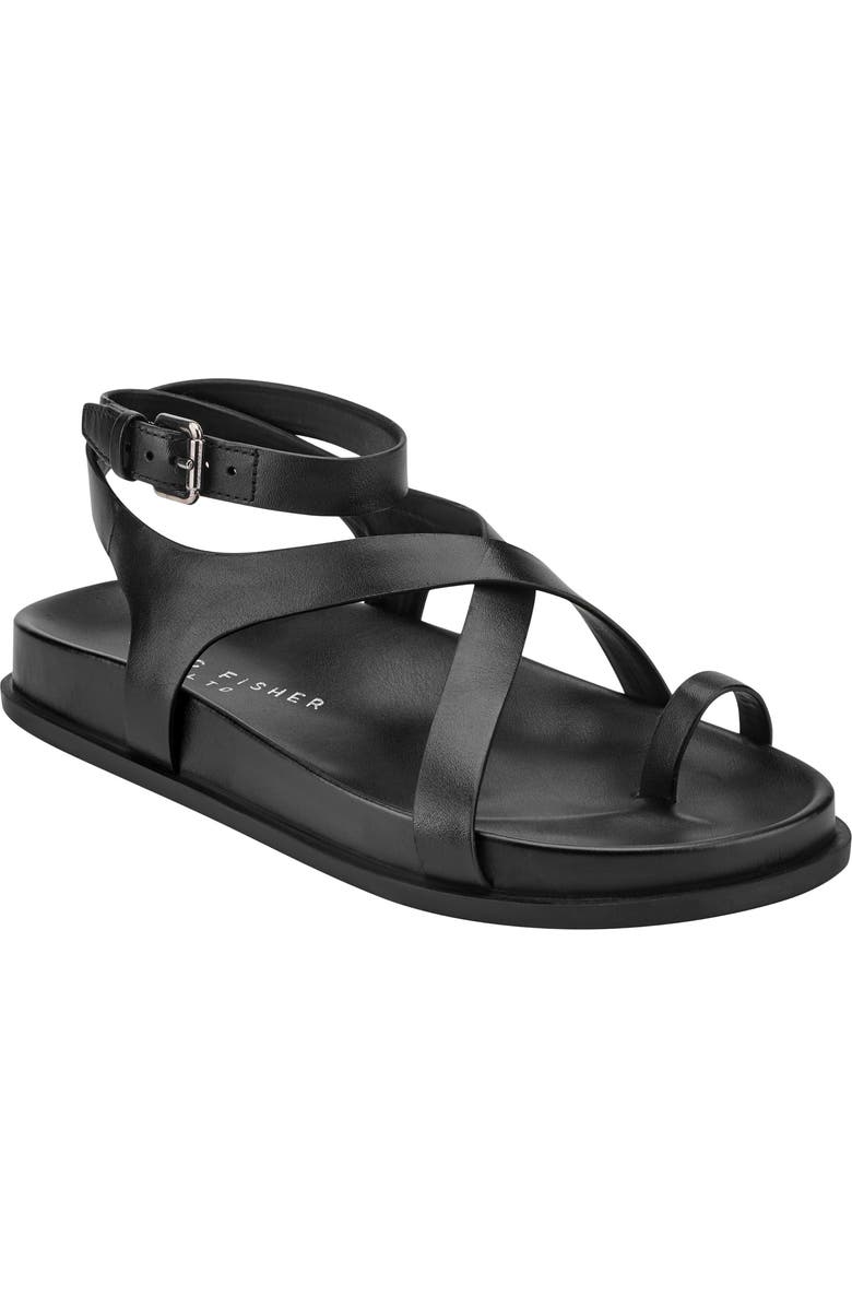 Marc Fisher LTD Bevy Ankle Strap Sandal, Main, color, Black
