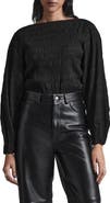 & Other Stories Shirred Bateau Neck Top