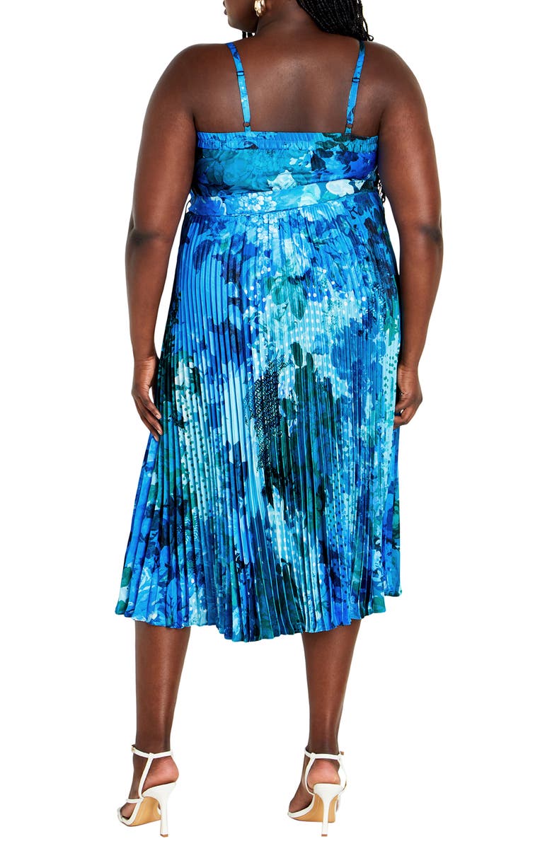 City Chic Jayda Print Pleated Sundress, Alternate, color, 