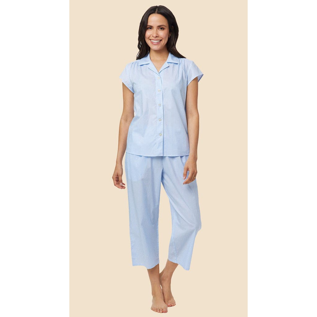 The Cat's Pajamas Luxe Pima Capri Set In Blue