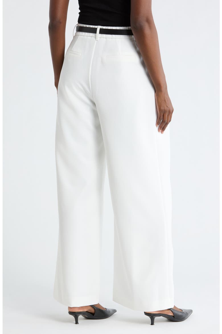 Double Pleat Wide Leg Pants, Alternate, color, WHITE