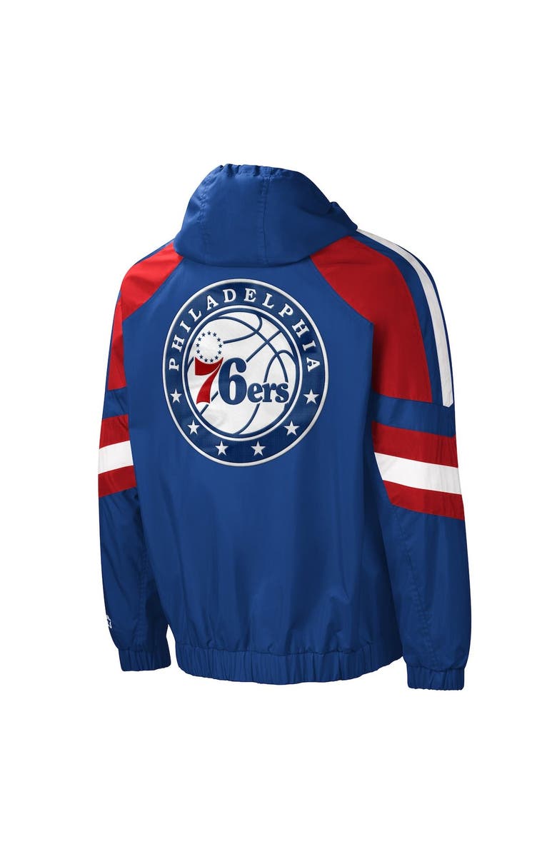 STARTER Men's Starter Royal/Red Philadelphia 76ers The Pro II Half-Zip Jacket, Alternate, color, 