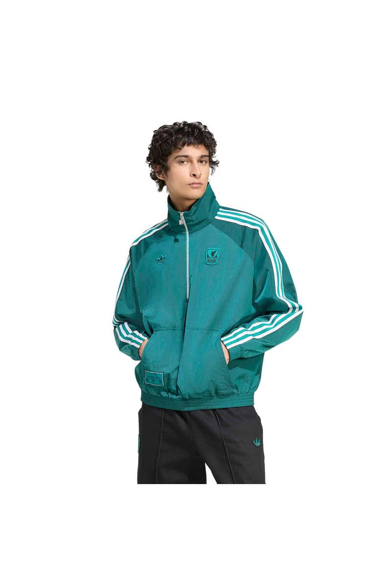 adidas Men's adidas Green Liverpool Terrace Icons Half-Zip Jacket, Main, color, Green
