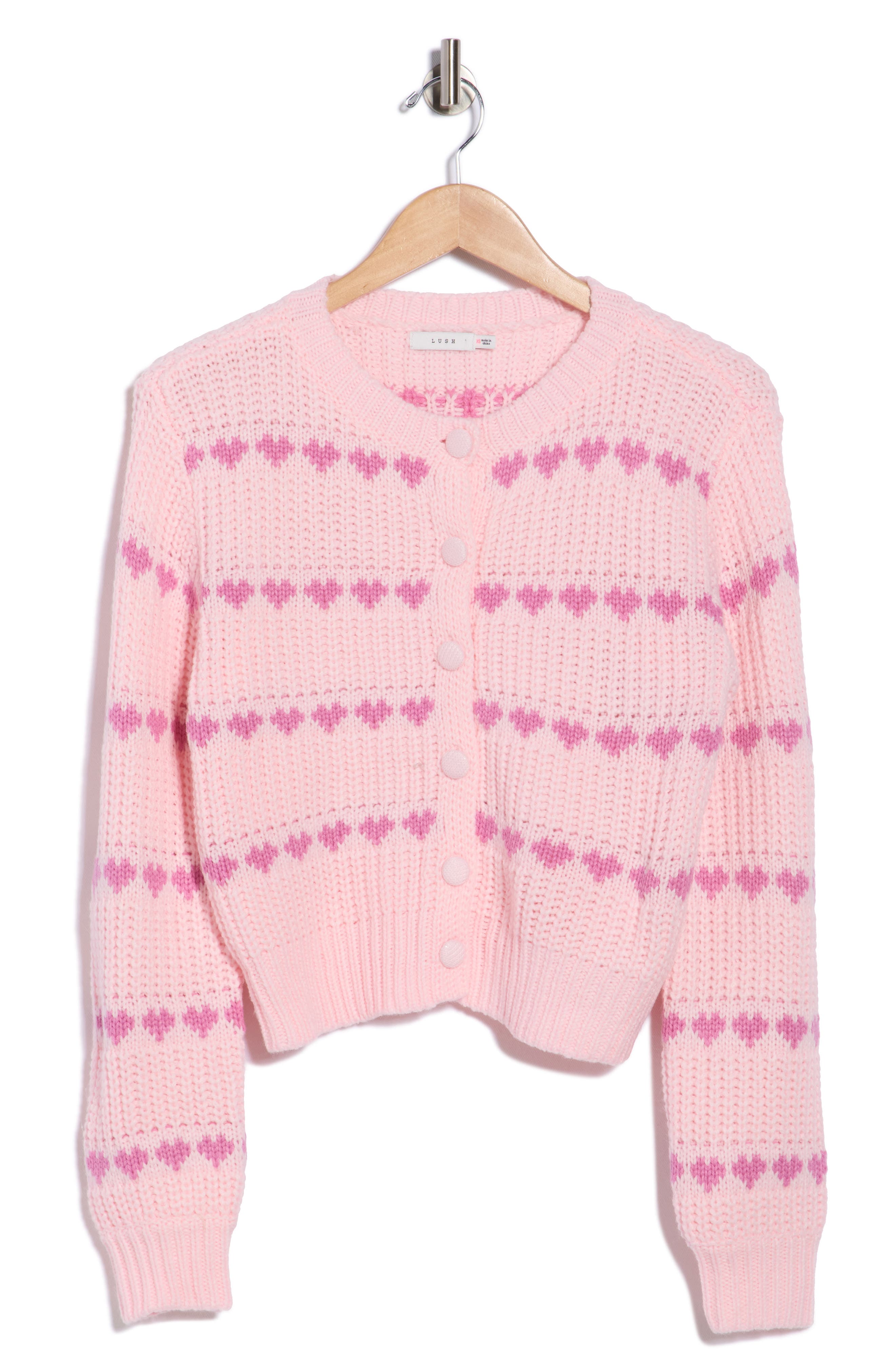Lush Heart Buttoned Cardigan