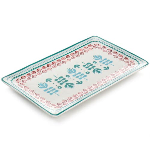 Gibson Home Village Vines 10.6 Inch Fine Ceramic Rectangular Platter In Multi