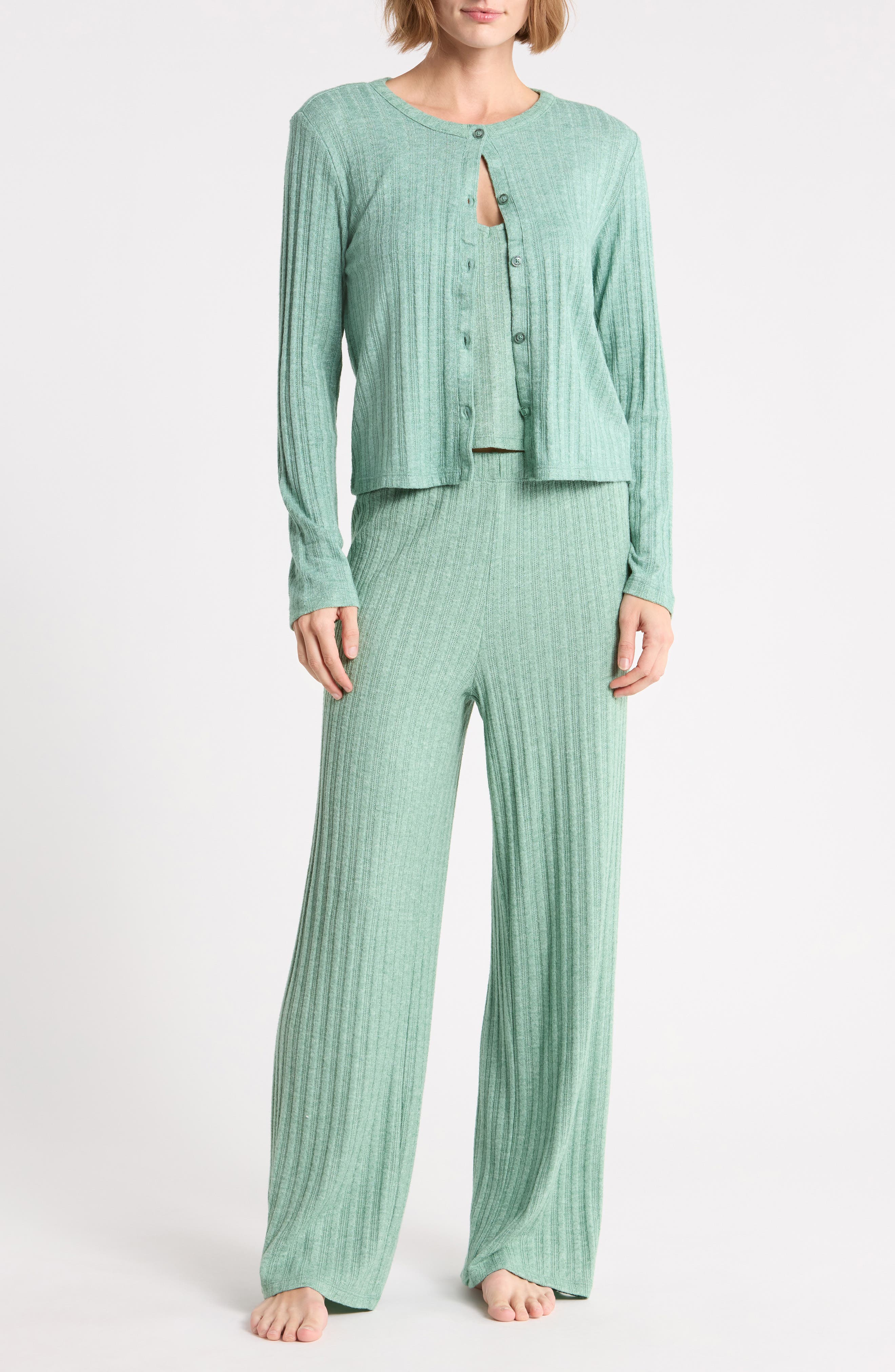 Cardigan, Camisole and Pants 3-Piece Set