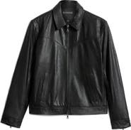John Varvatos West Sheepskin Leather Zip-Up Moto Jacket