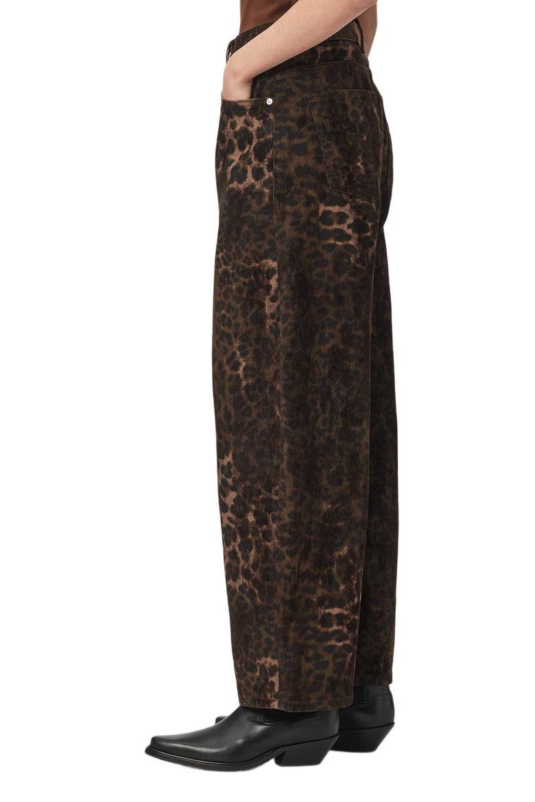 Sadie Leopard Print Barrel Leg Jeans, Alternate, color, LEPPO BROWN