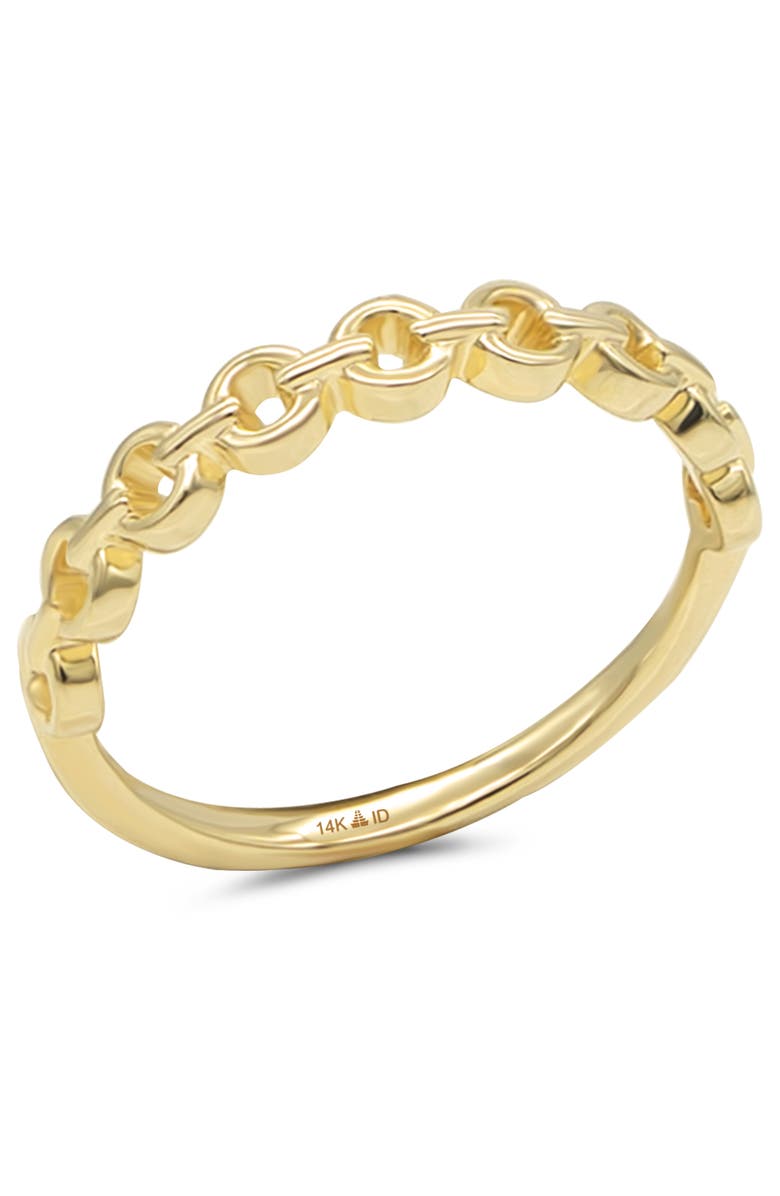 DEVATA Cable Link Ring in 14K Gold, Alternate, color, Yellow Gold