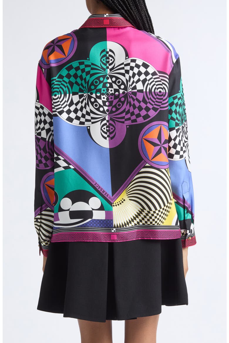 Teatro Print Silk Foulard Button-Up Shirt, Alternate, color, MULTICOLOR