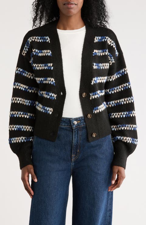 Whipstitch V-Neck Button-Up Cardigan