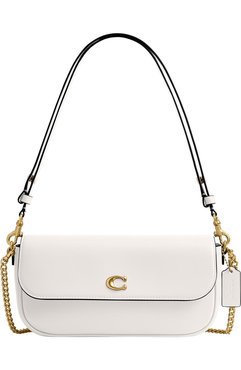 COACH Brook Refined Calf Leather Flap Chain Bag, Main, color, B4/ Chalk